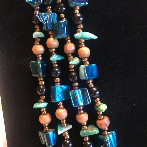 VINTAGE ABALONE NECKLACE FOUR GORGEOUS STRANDS - Picture 7 of 11